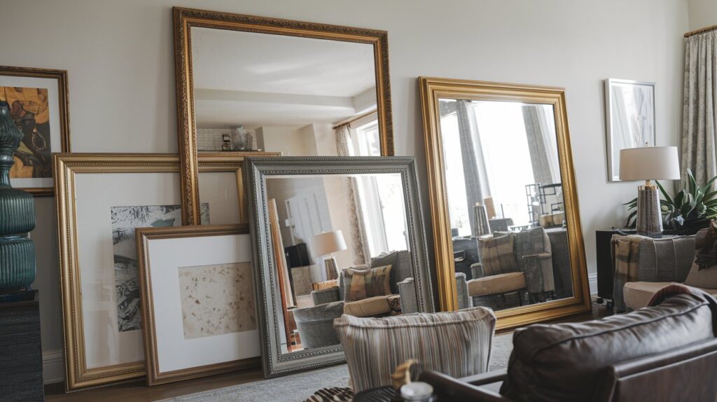 a large mirrors in a room